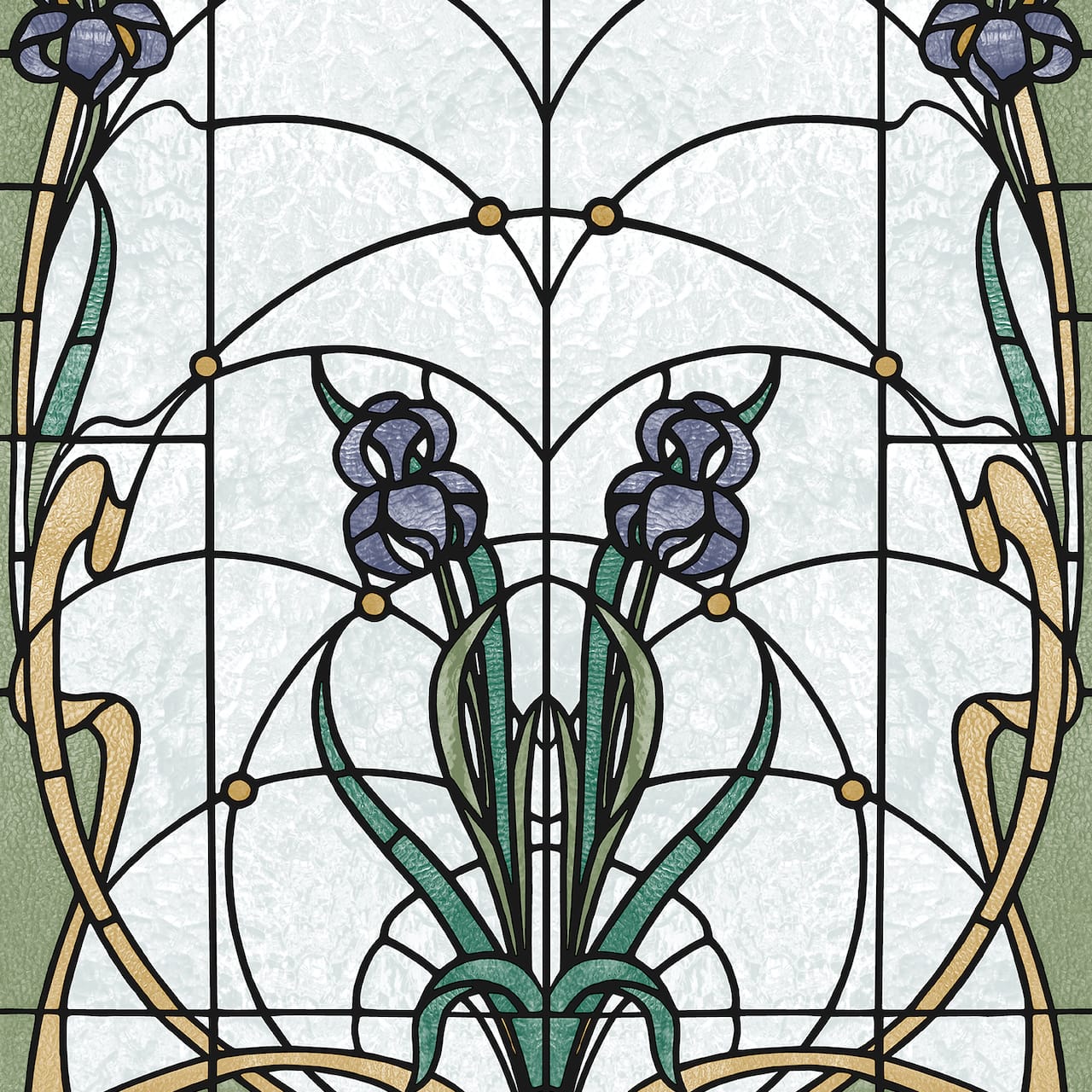Designs Direct Floral Stained Glass Flower Wallpaper